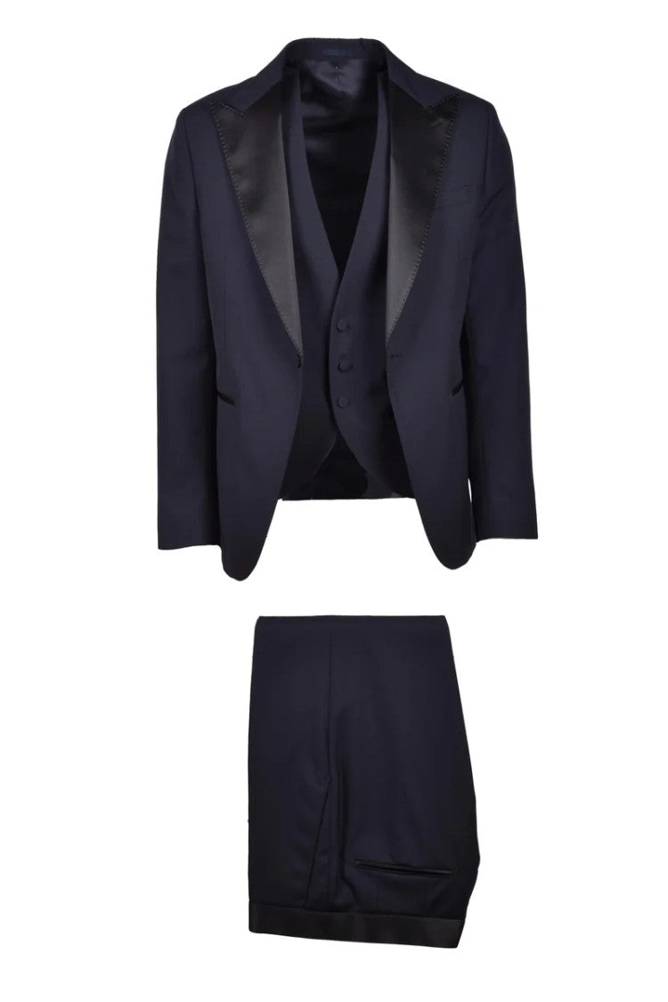 Michele Paoloni Men's Virgin Wool Suit - Navy Blue