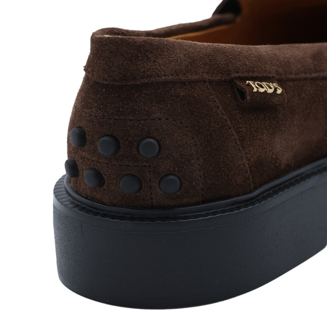 Tod's Suede Loafer Flats With Rubber Pebble Detail