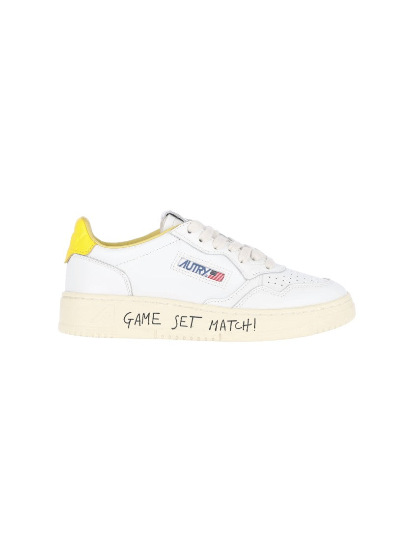 Autry White Medalist Leather Low-Top Sneakers