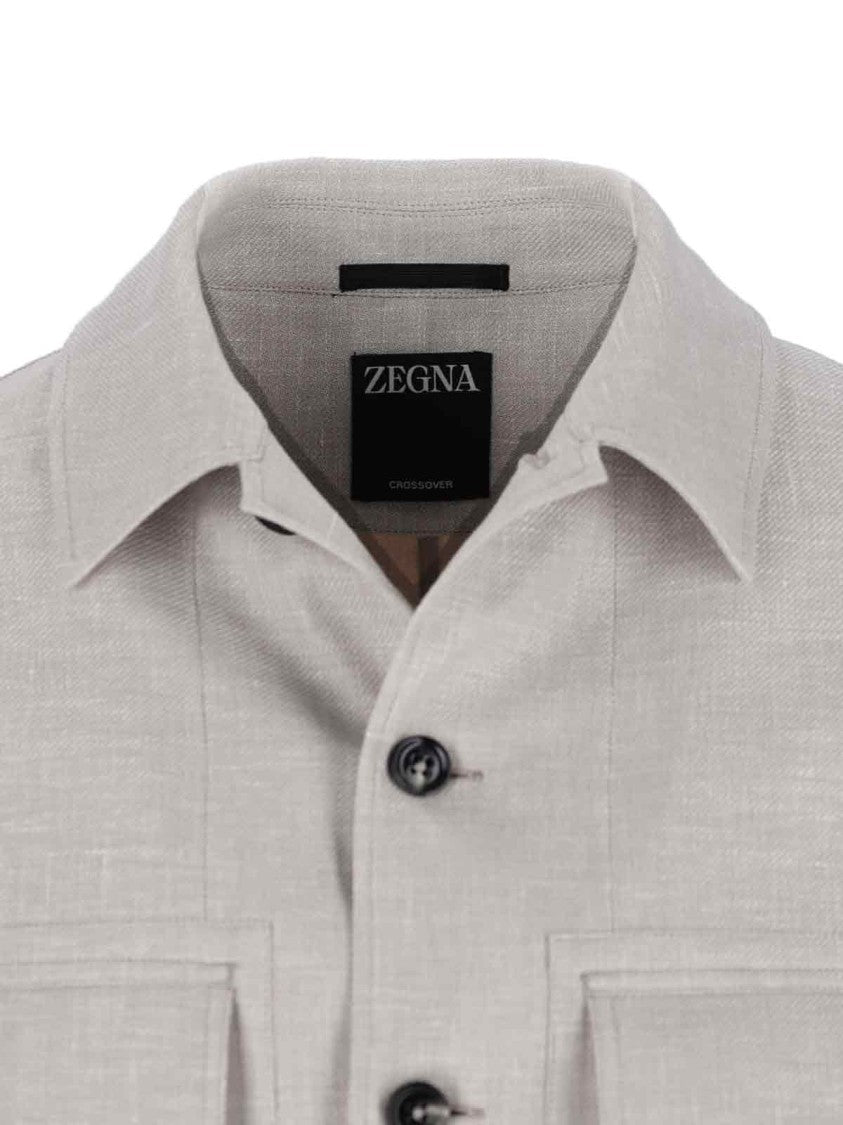 Zegna Alba' Shirt Jacket – Grey Mélange