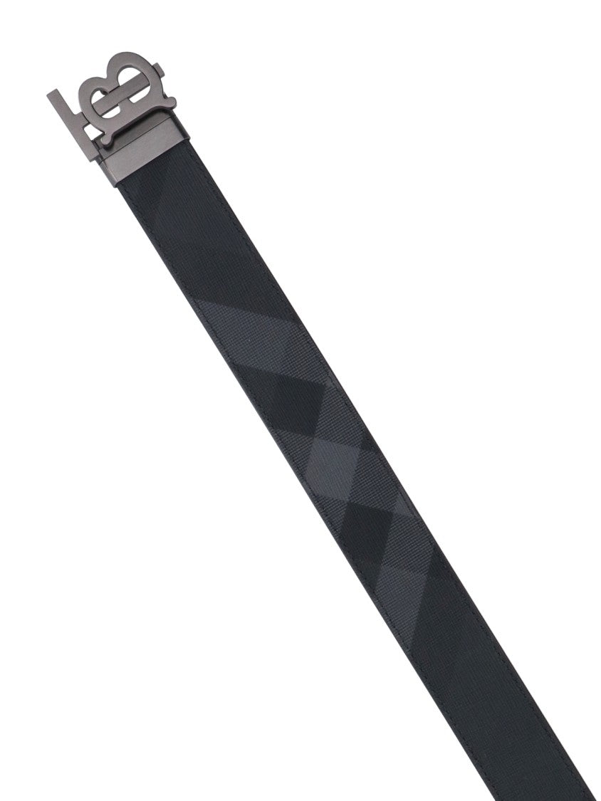 Burberry Grey Tb Check Fabric Belt