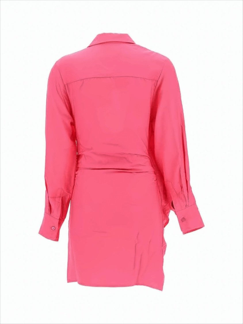 Jacquemus Pink Mini Dress With Collared Neckline