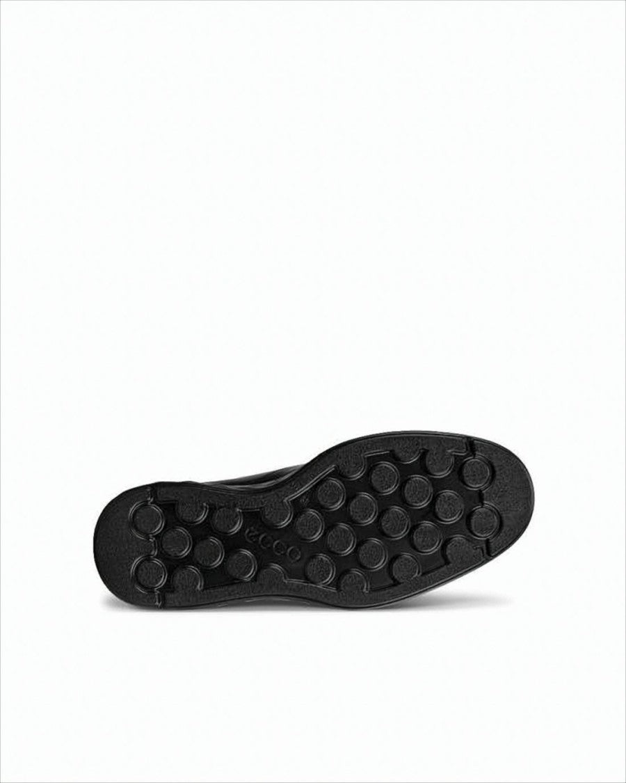 Ecco Polished Black Loafers With Elastic Side Panels