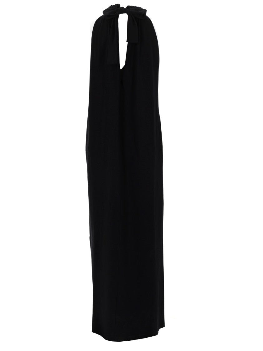 Nude Black Cotton Sleeveless Maxi Dress