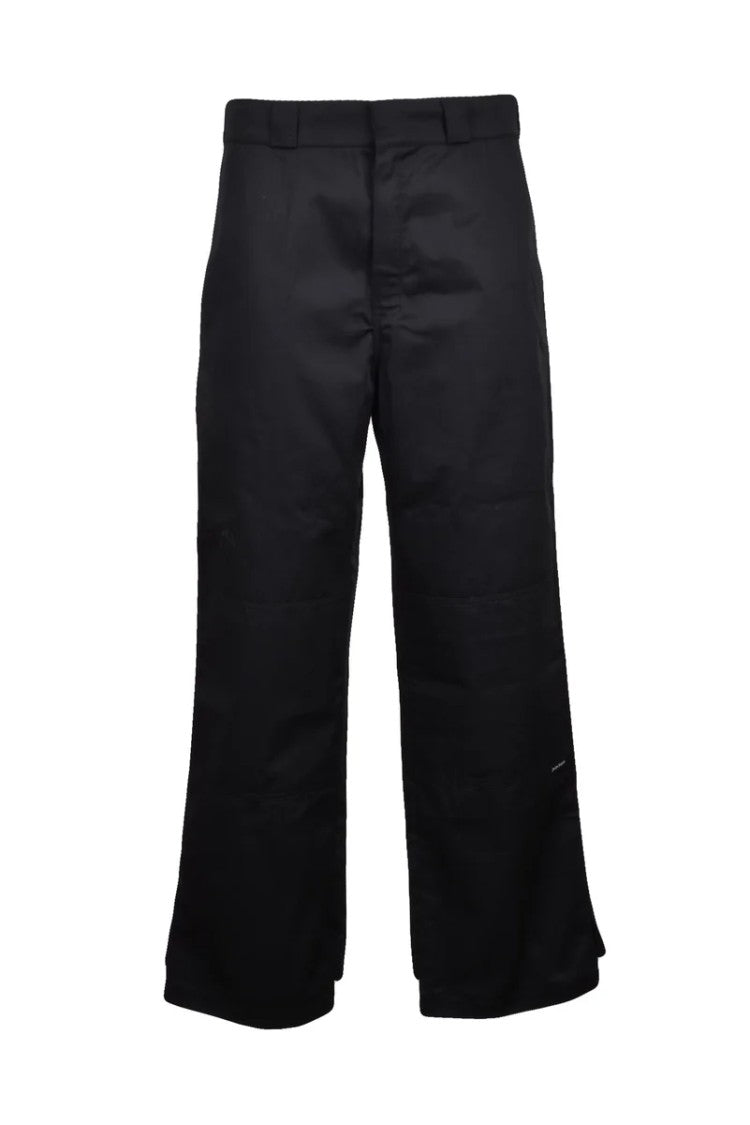 Palm Angels Wide Leg Chino Trousers - Black