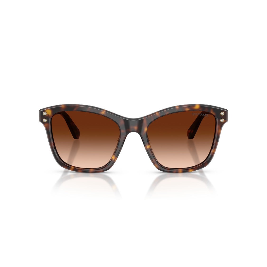 Swarovski 0Sk6063 Square Frame Tortoiseshell Sunglasses With Crystal Embellishments