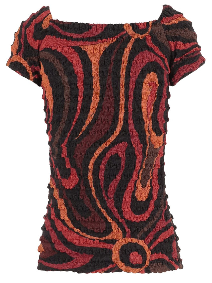 Emilio Pucci Nylon Top With Crinkled Texture And Abstract Pattern