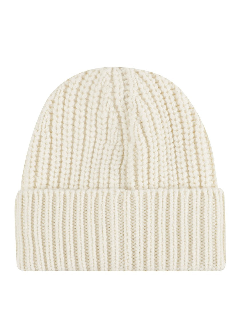 Moncler Ribbed Knit Beanie With Fold-Over Cuff