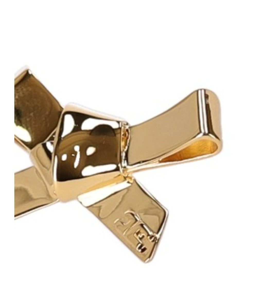 Elisabetta Franchi Gold Earrings With Bow