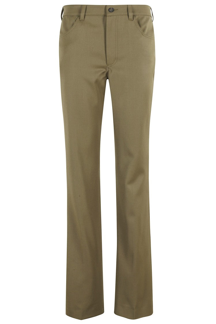 The Attico Tailored Army Green Pants With Center Zipper