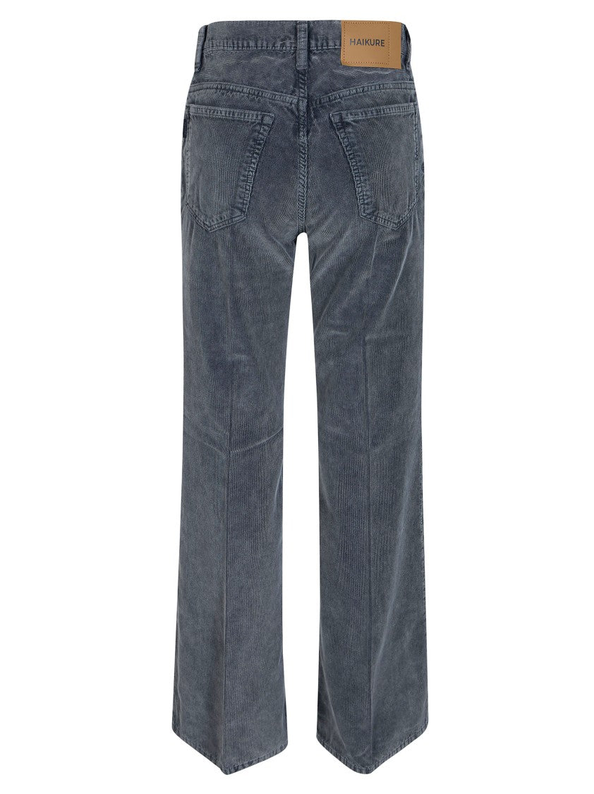 Haikure Clara Velvet Pier High-Waisted Corduroy Wide-Leg Pants