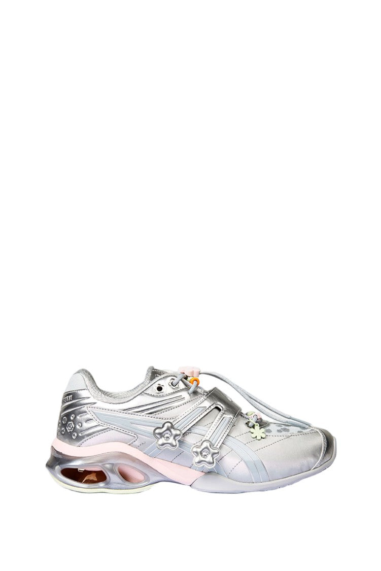 Asics Silver Gel-Kinetic Mesh Mary Jane Sneakers
