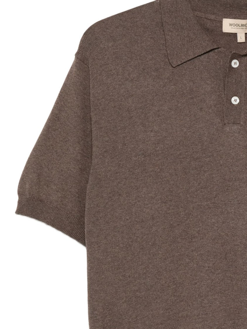 Woolrich Short-Sleeved Ribbed Polo Shirt