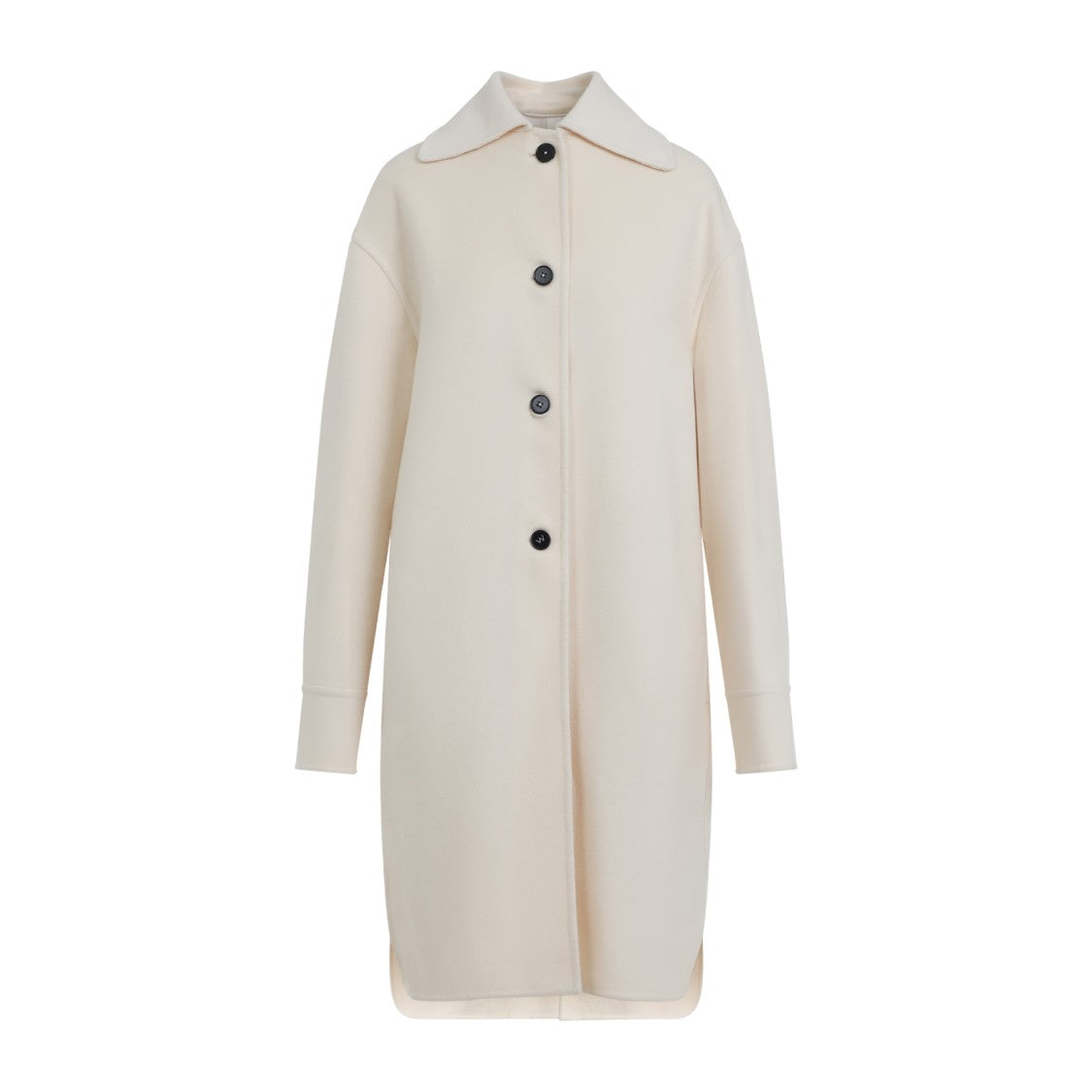 Jil Sander Pearl White Wool W 04 Double Breast Coat