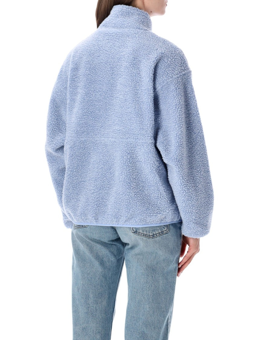 American Vintage Light Blue Hok Town Pile High-Collar Zip Fleece Jacket