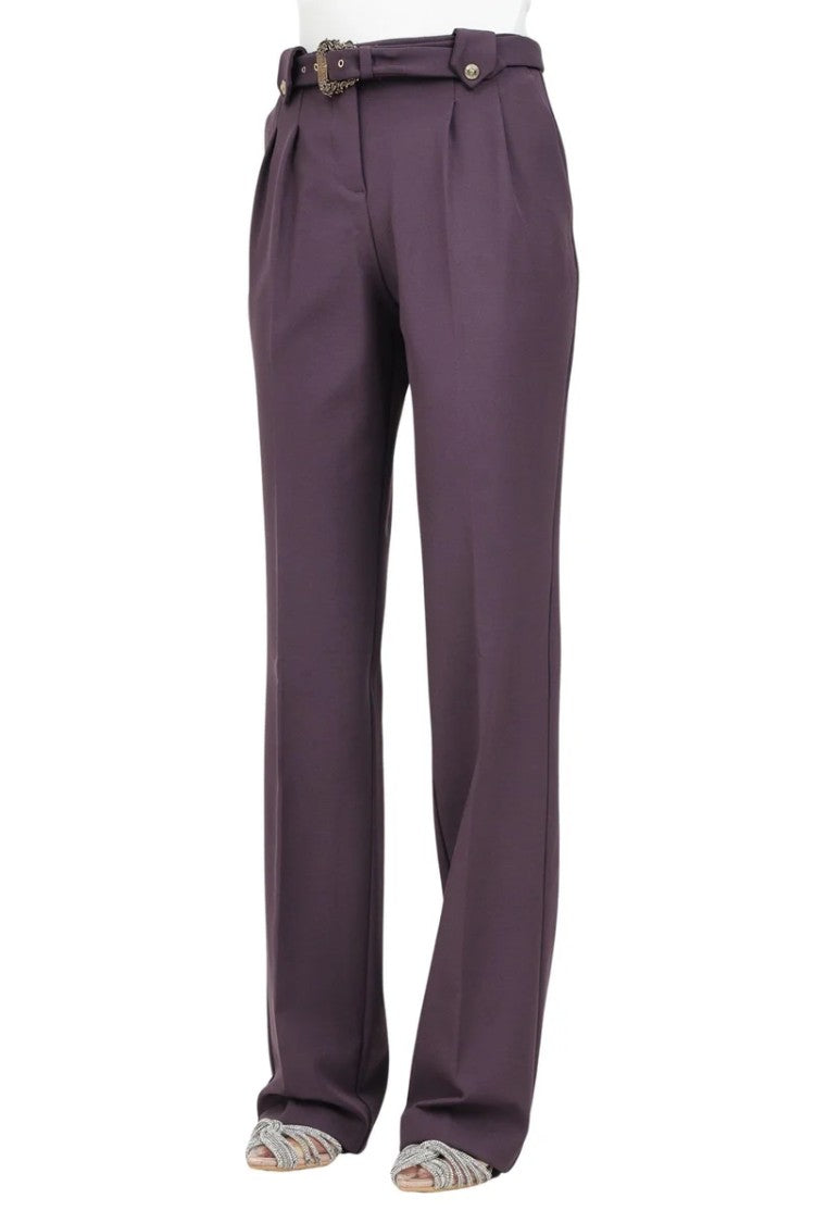 Versace Jeans Couture Viscose Elastane Trousers - Red
