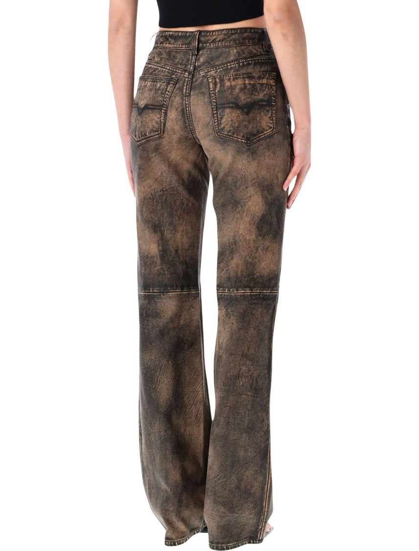Diesel Ysa Distressed Hand Brushed Leather Pants