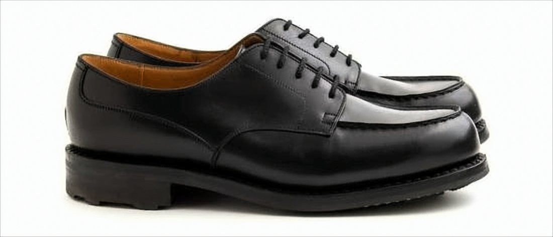 J.M. Weston Polished Leather Lace-Up Shoes With Moc Toe Design
