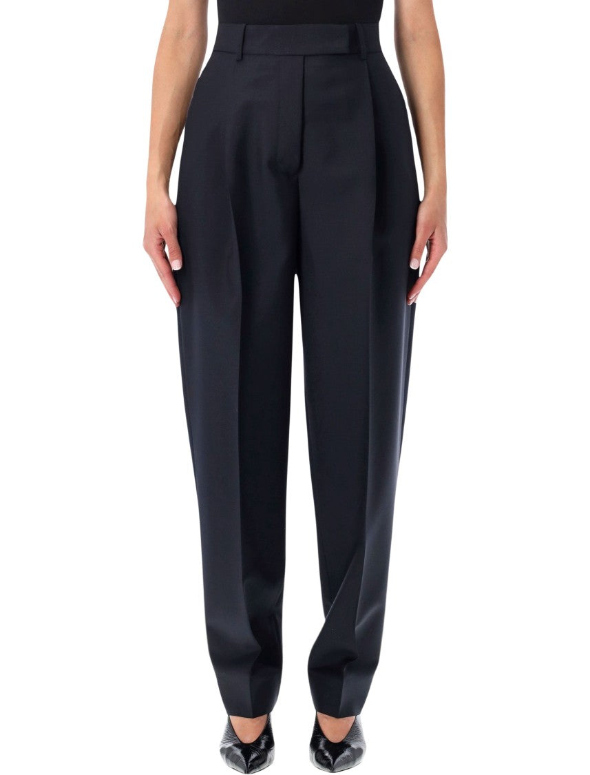 Róhe Daria Pleated Wool-Mohair Tapered Pants