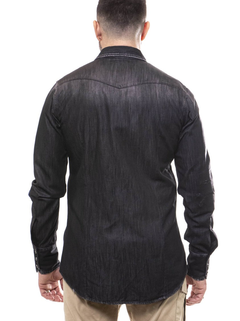 Dsquared2 Long-Sleeve Black Button-Up Shirt