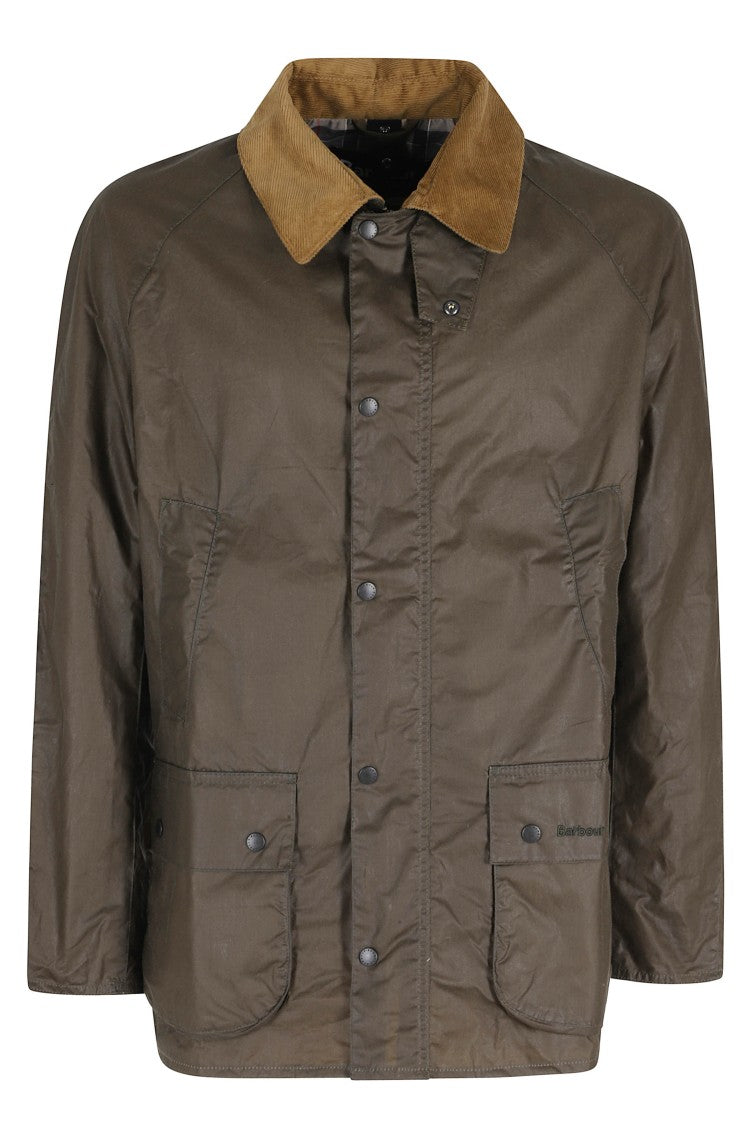 Barbour Olive Green Ashby Wax Corduroy Collar Cotton Jacket