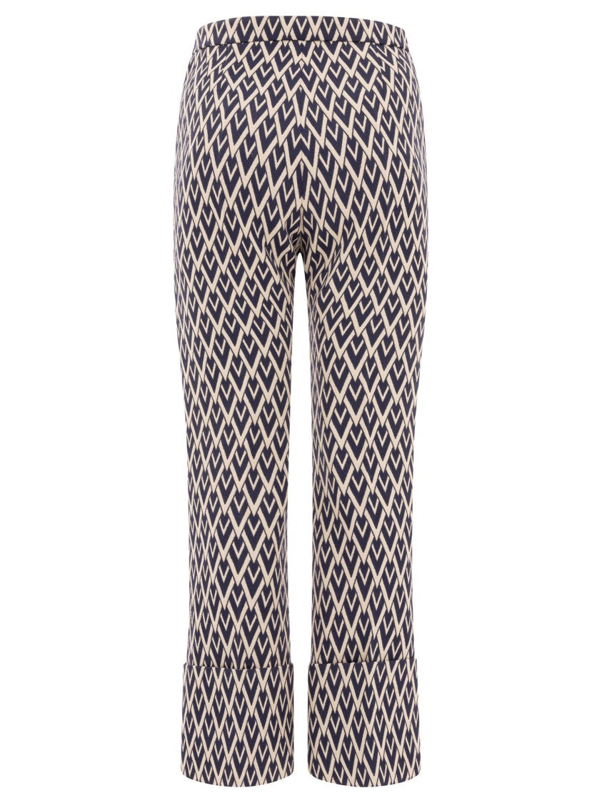 Valentino Tailored Trousers With Bold Geometric Pattern