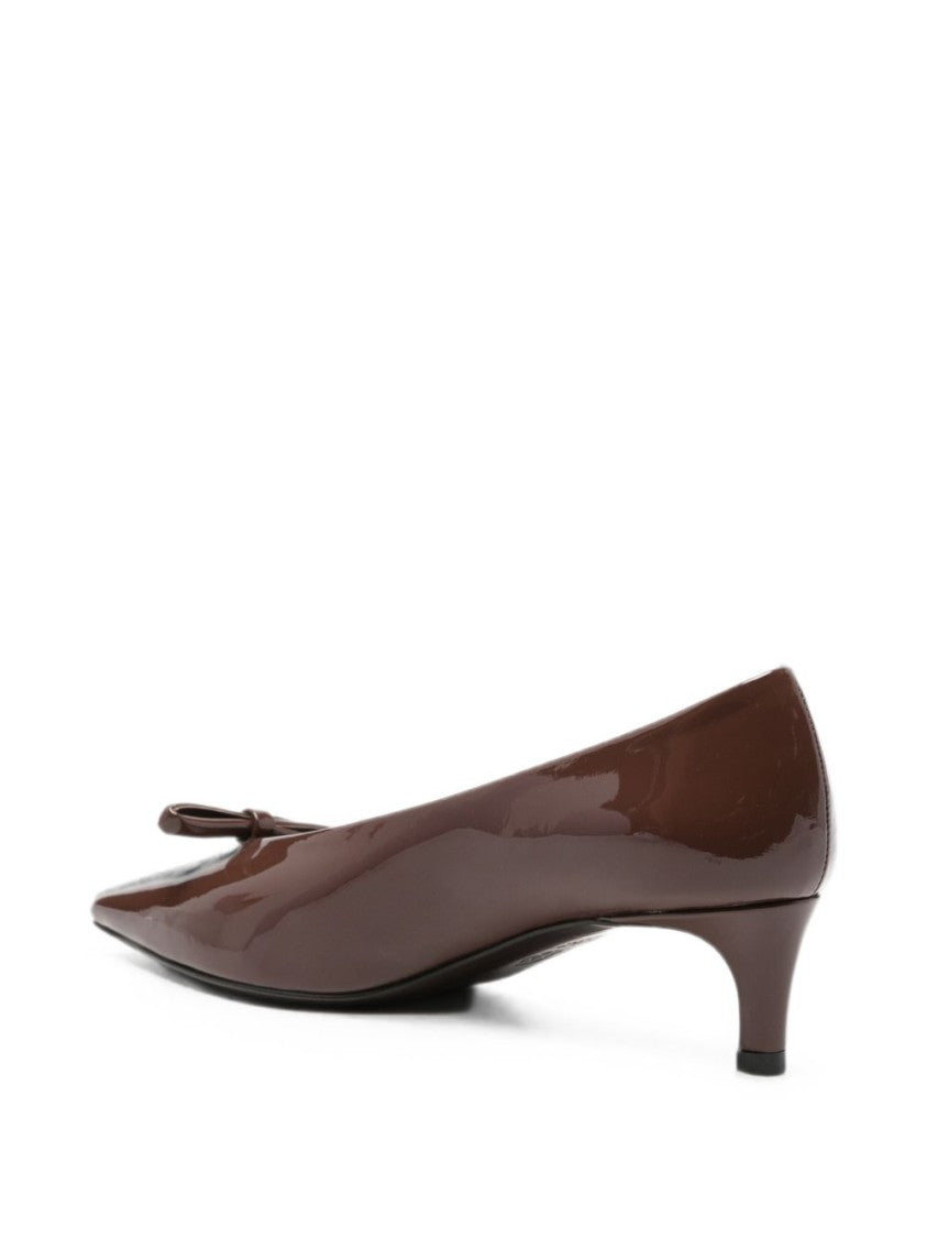 Roberto Festa Patent Leather Kitten Heel Pumps - Brown