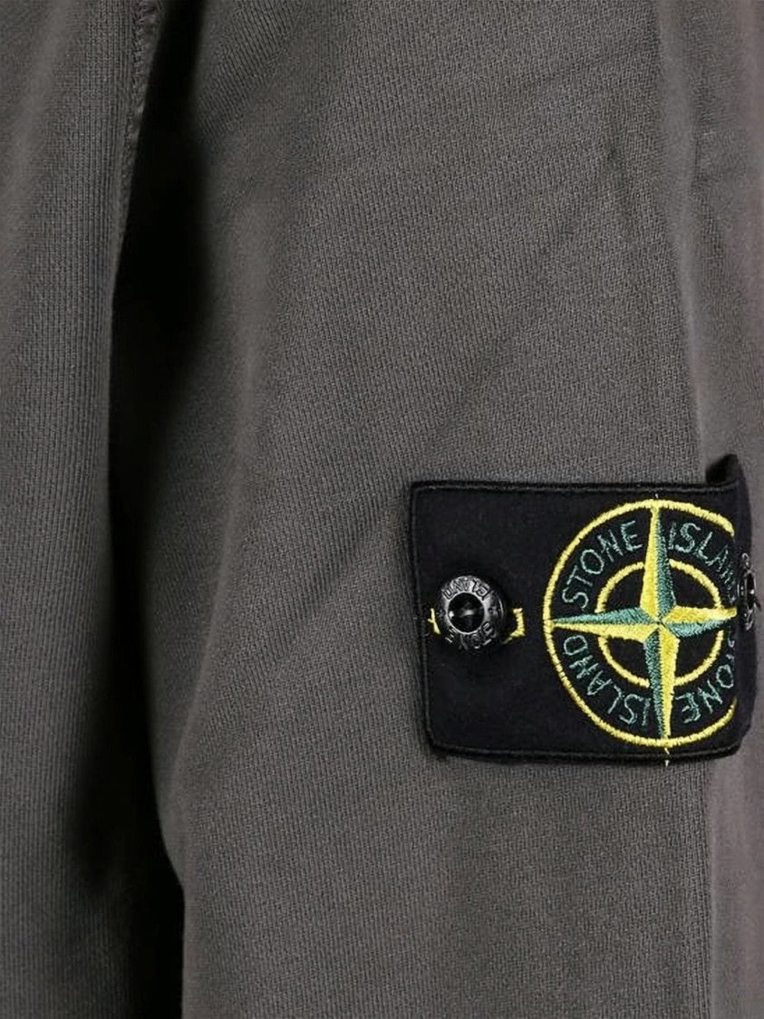 Stone Island Muted Dark Grey Stone Island Hoodie With Embroidered Patch
