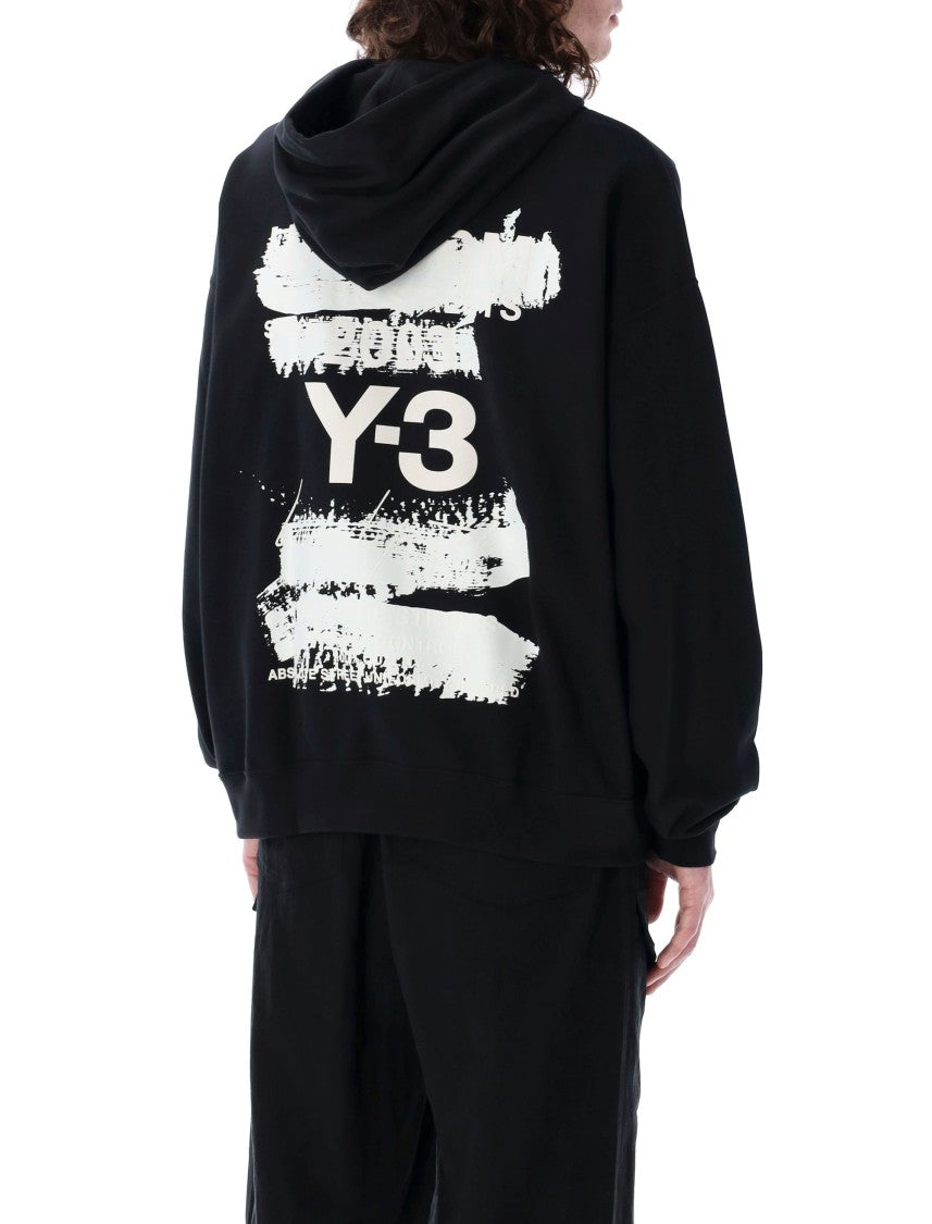 Y-3 Black Graphic Print Hoodie