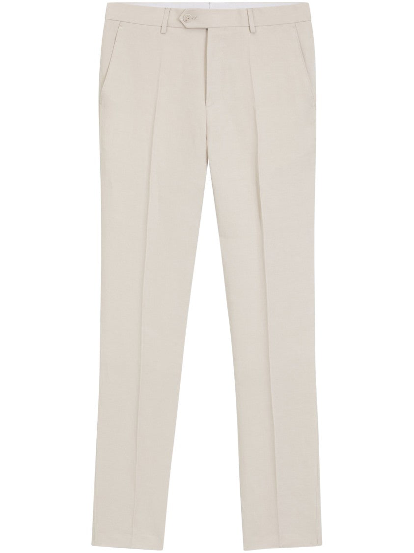 Boss Tailored Fit Suit Trousers With Pressed Creases