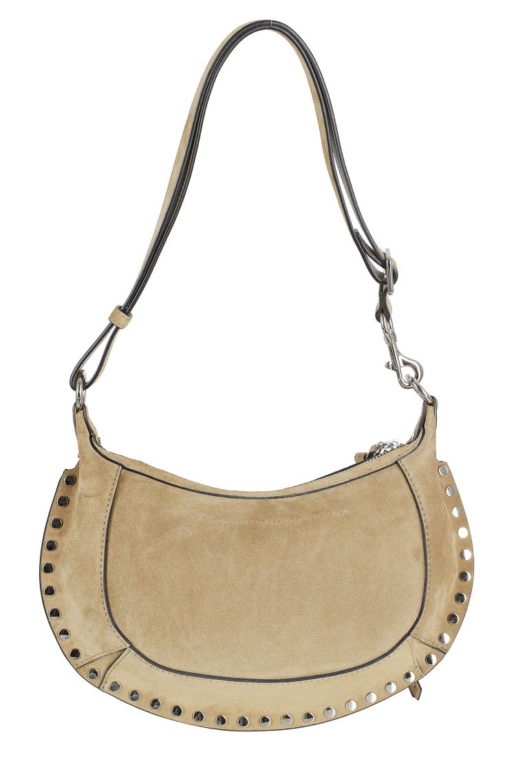 Isabel Marant Taupe Oskan Moon Suede Shoulder Bag