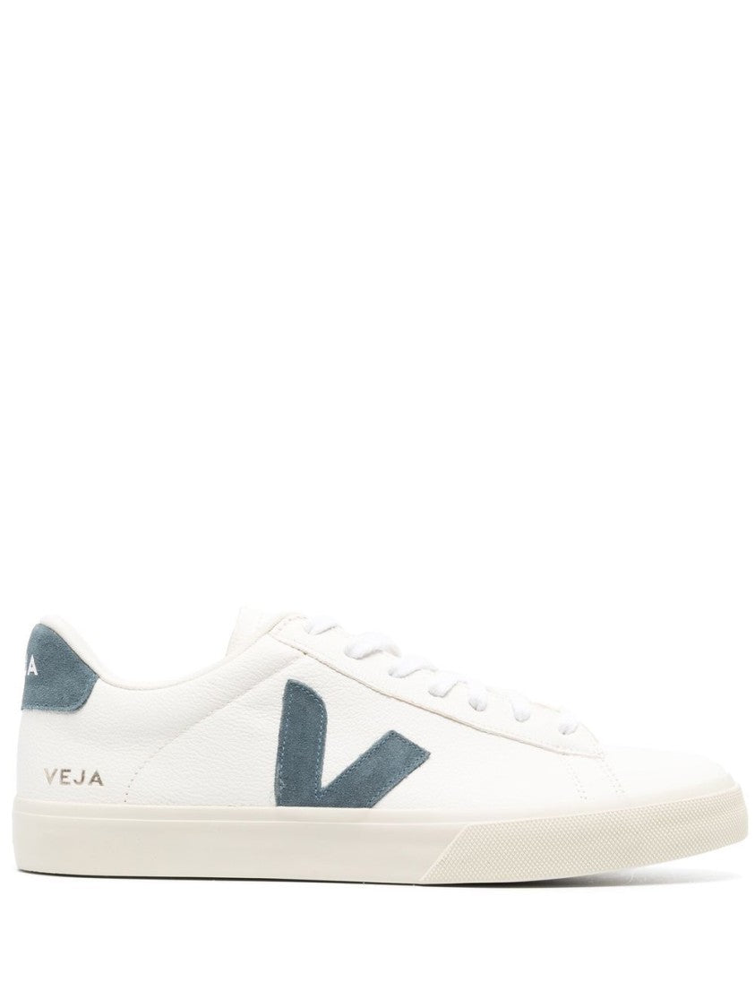 Veja White Campo Chromefree Grained Leather Sneakers