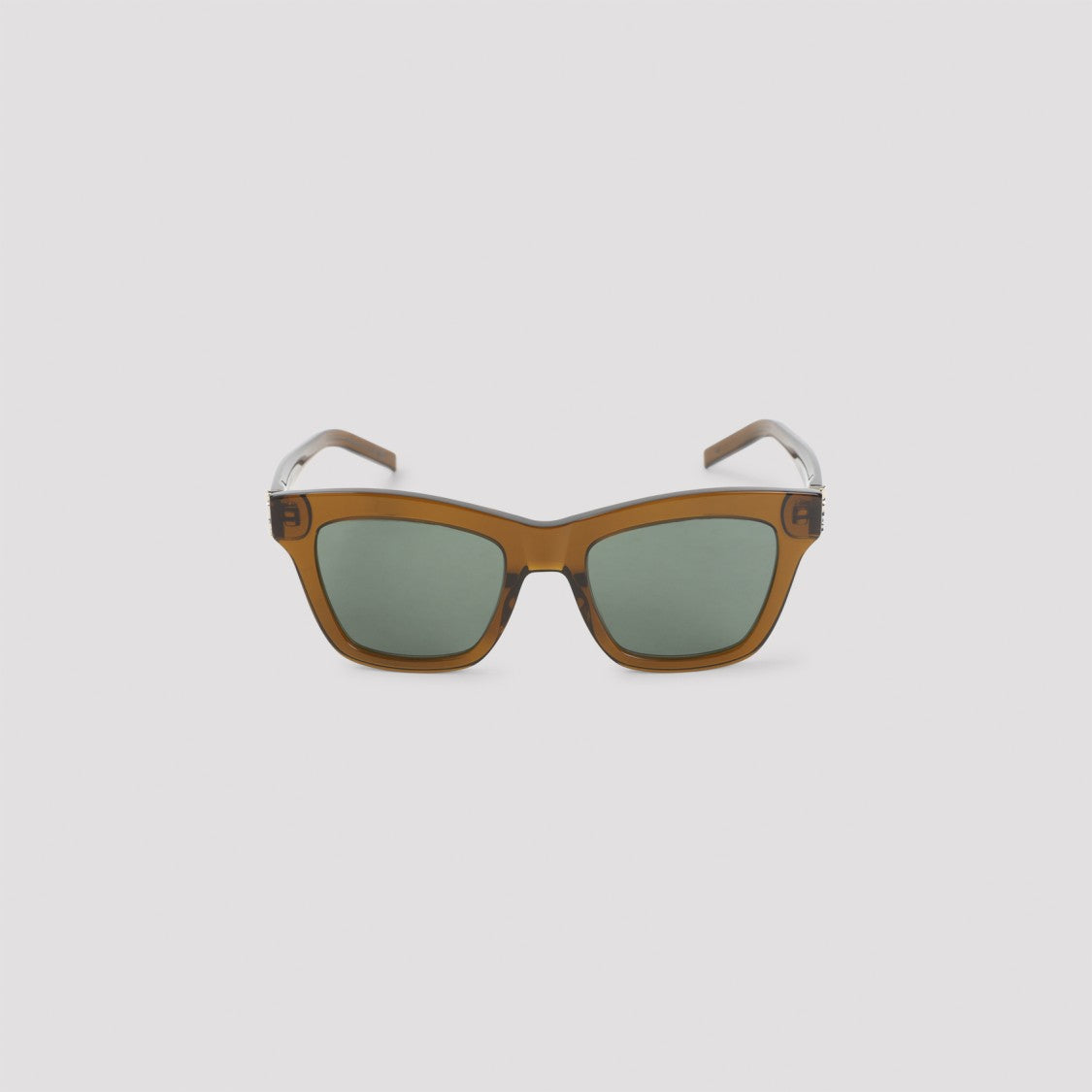 Saint Laurent Translucent Brown Acetate Square Frame Sunglasses
