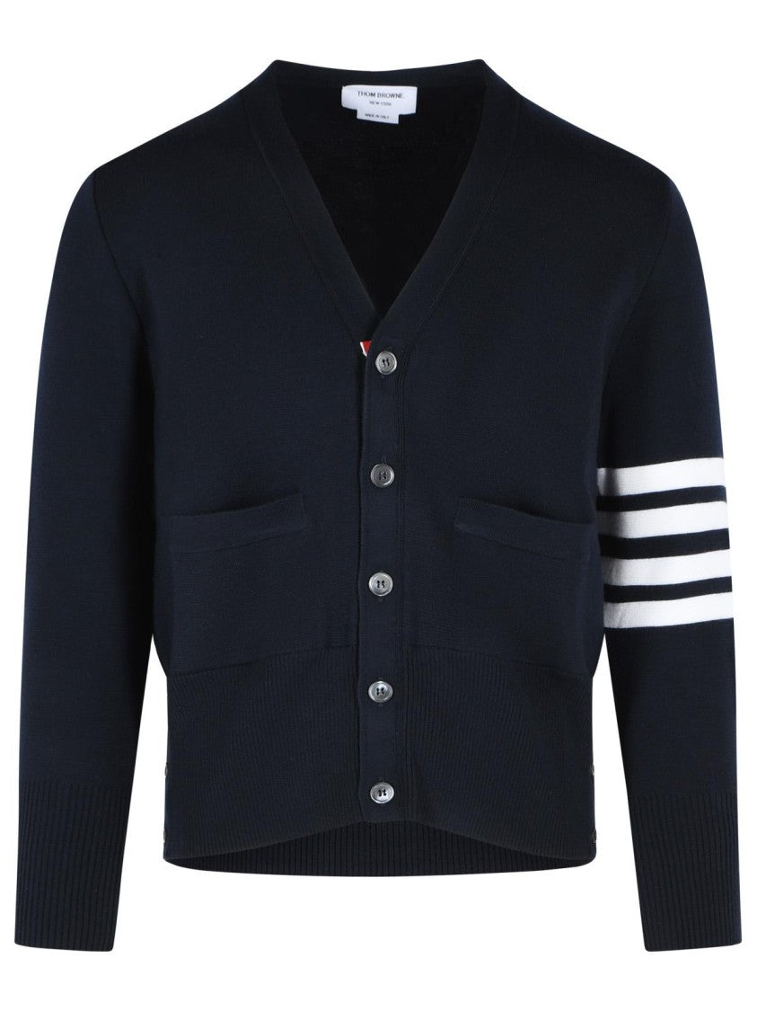 Thom Browne 'Milano 4 Bar' Navy Virgin Wool Cardigan