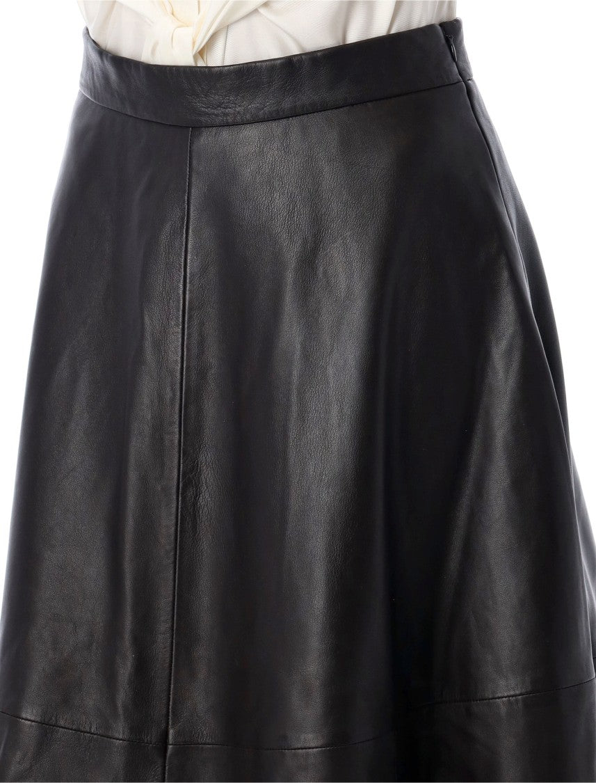 Róhe Midi Leather Skirt