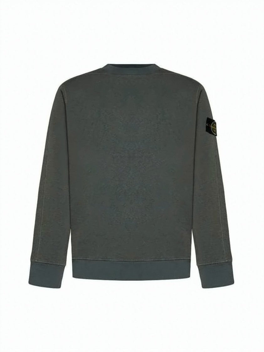 Stone Island Muted Dark Grey Cotton Long-Sleeve Sweatshirt