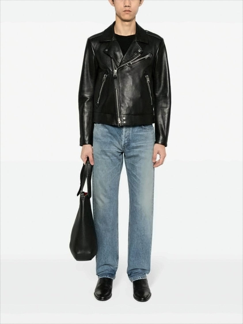 Saint Laurent Classic Straight-Leg Denim Pants With Light Blue Wash