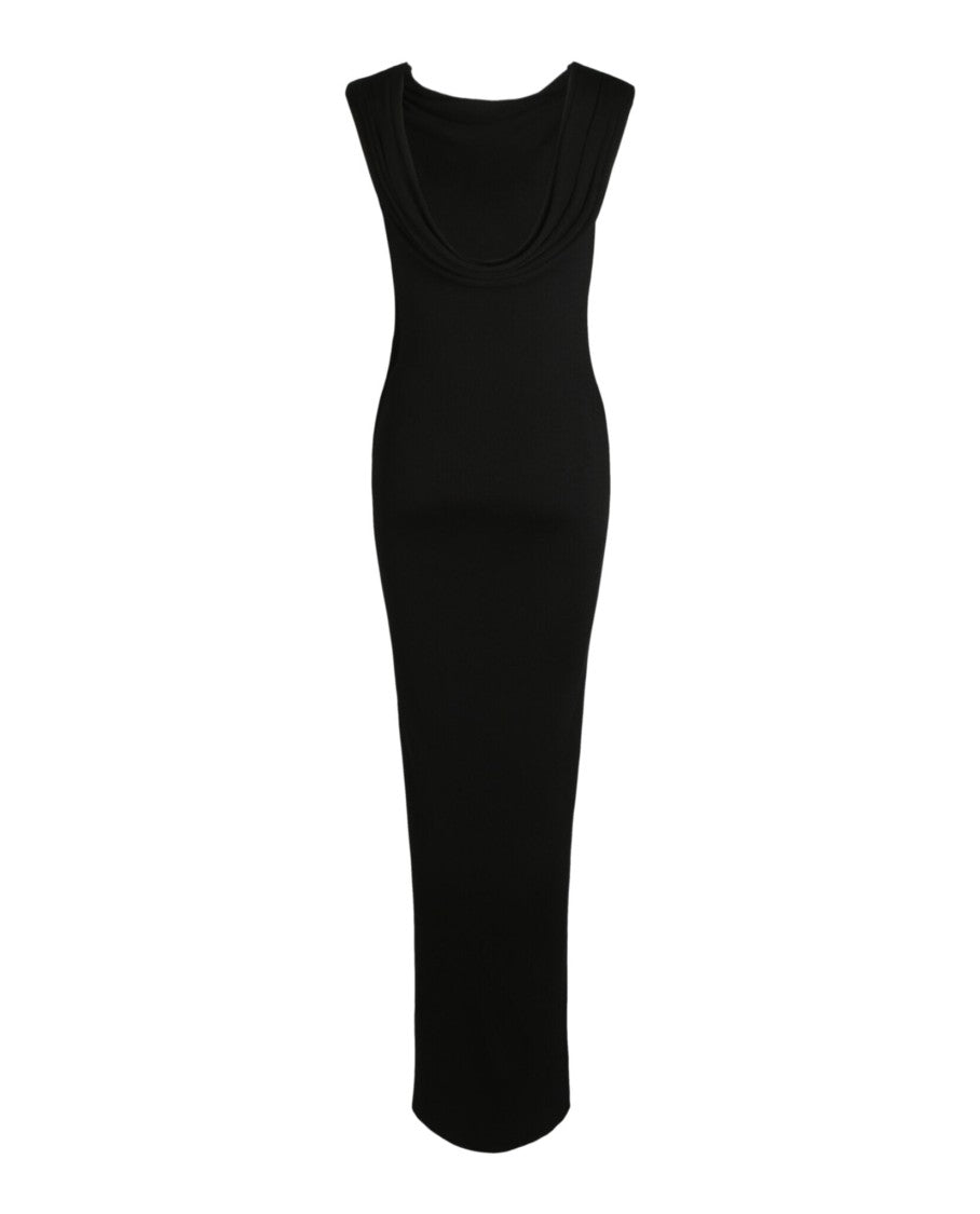 Givenchy Cowl-Neck Maxi Dress With Ribbed Stretch Fabric Construction