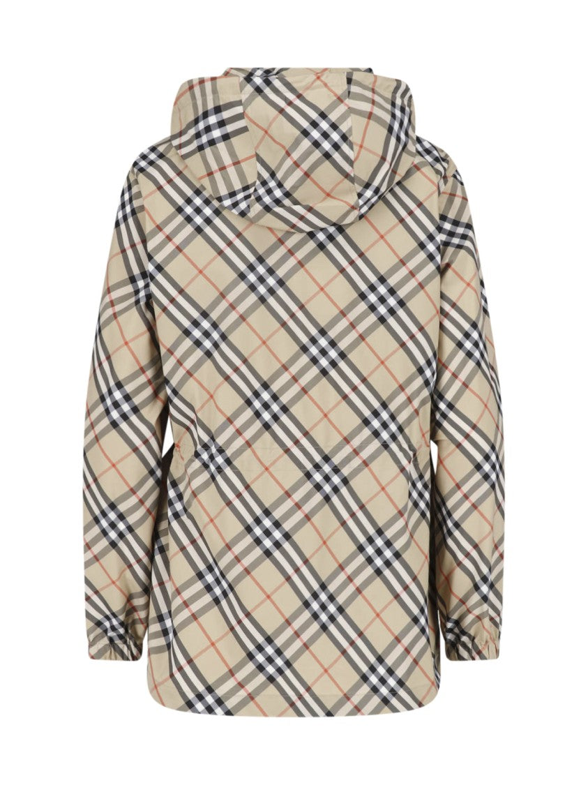 Burberry Multicolor Check Hooded Technical Jacket