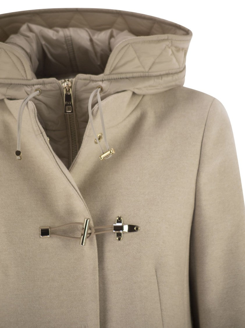 Fay Toggle Coat In Mélange Wool Cloth