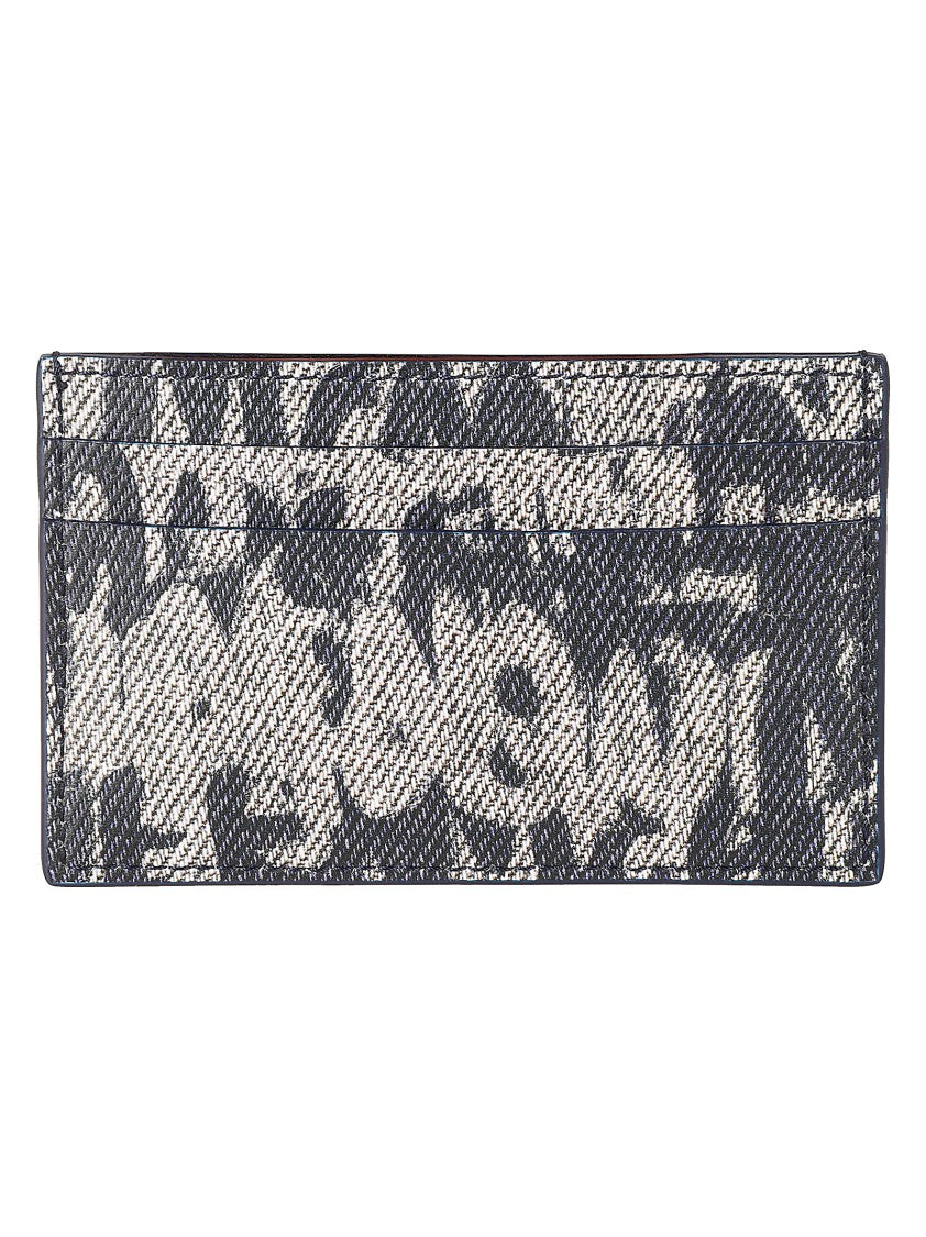 Alexander Mcqueen Textured Calf Leather Wallet With Graphic Pattern