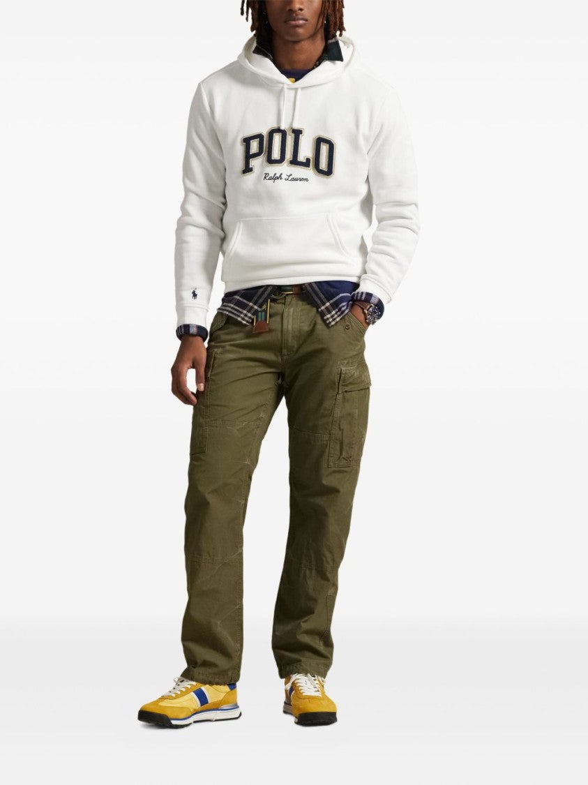 Polo Ralph Lauren Classic White Hoodie With Drawstring And Kangaroo Pocket