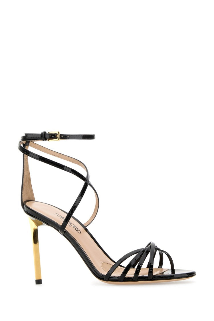 Tom Ford Patent Leather Sandal With Stiletto Heel And Ankle Strap
