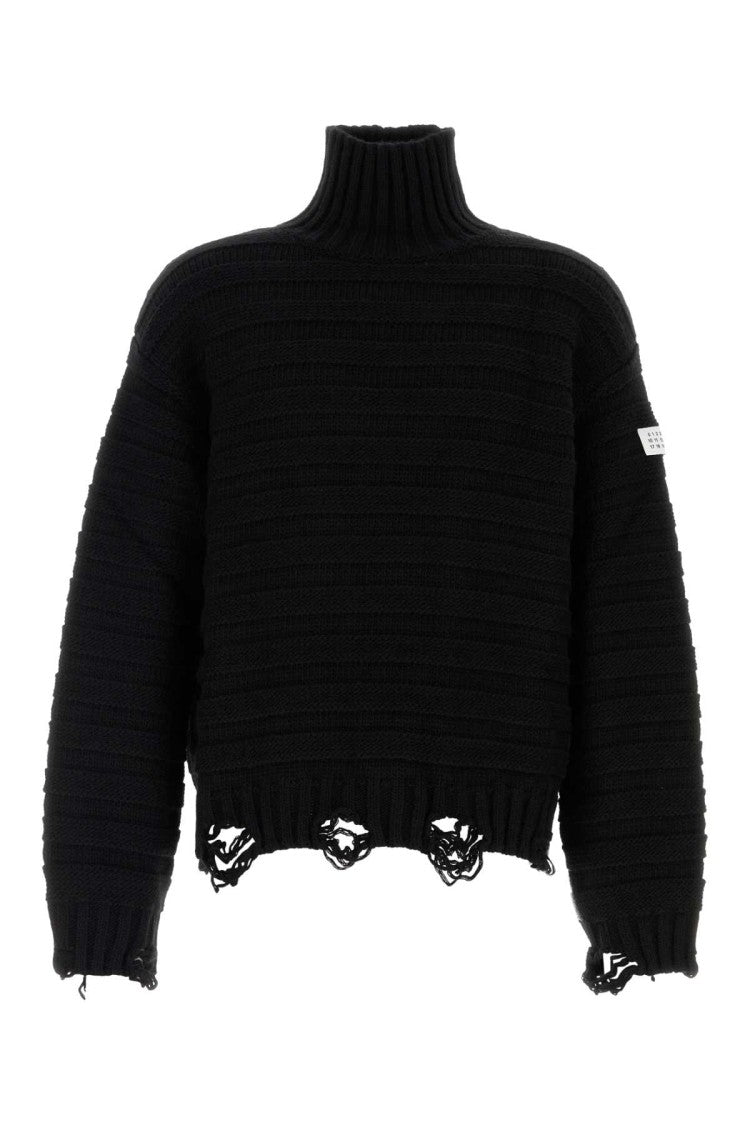 Mm6 By Maison Margiela Black Wool And Acrylic Sweater