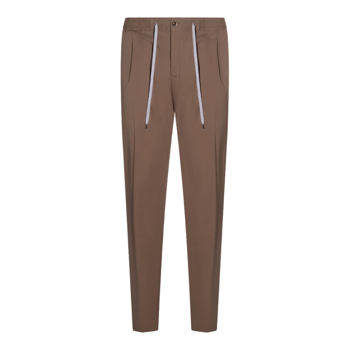 Pt Torino Sand Trousers With Classic Straight-Leg Cut