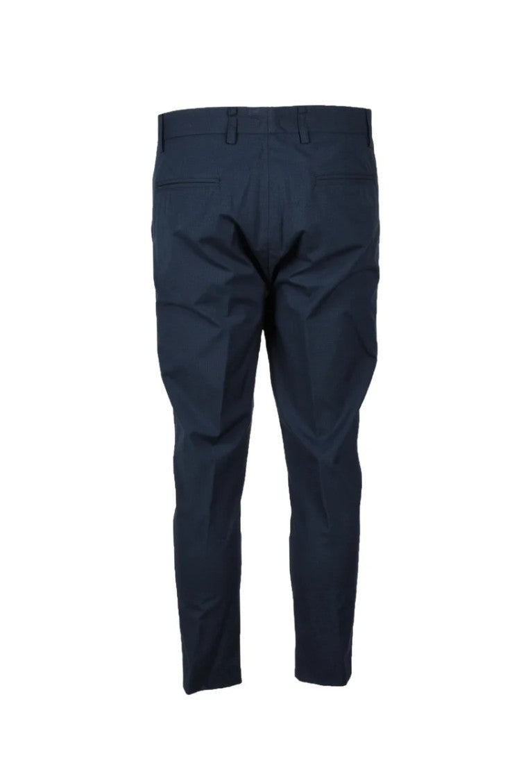 Aglini Tailored Cotton Trousers - Blue
