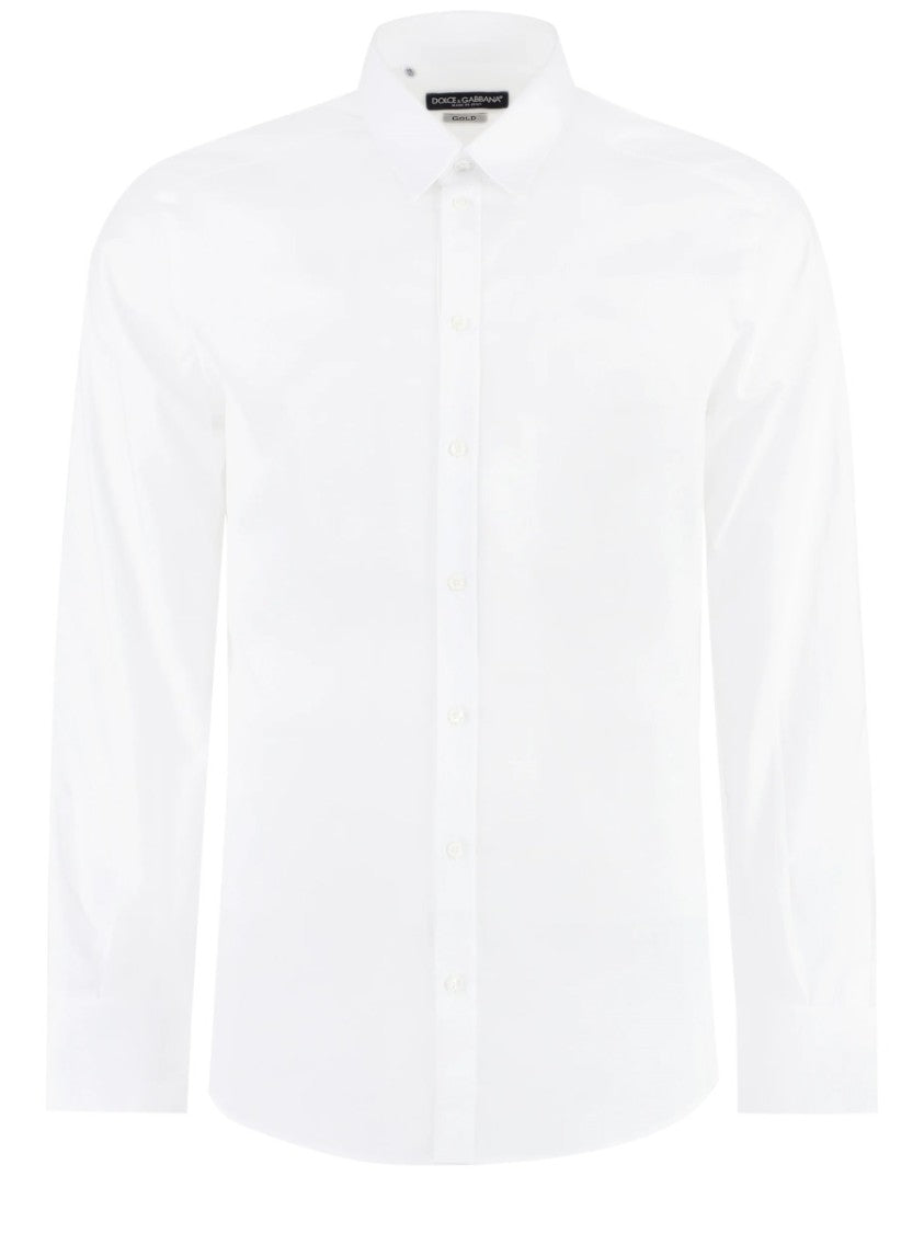 Dolce & Gabbana White Gold Fit Italian Collar Shirt