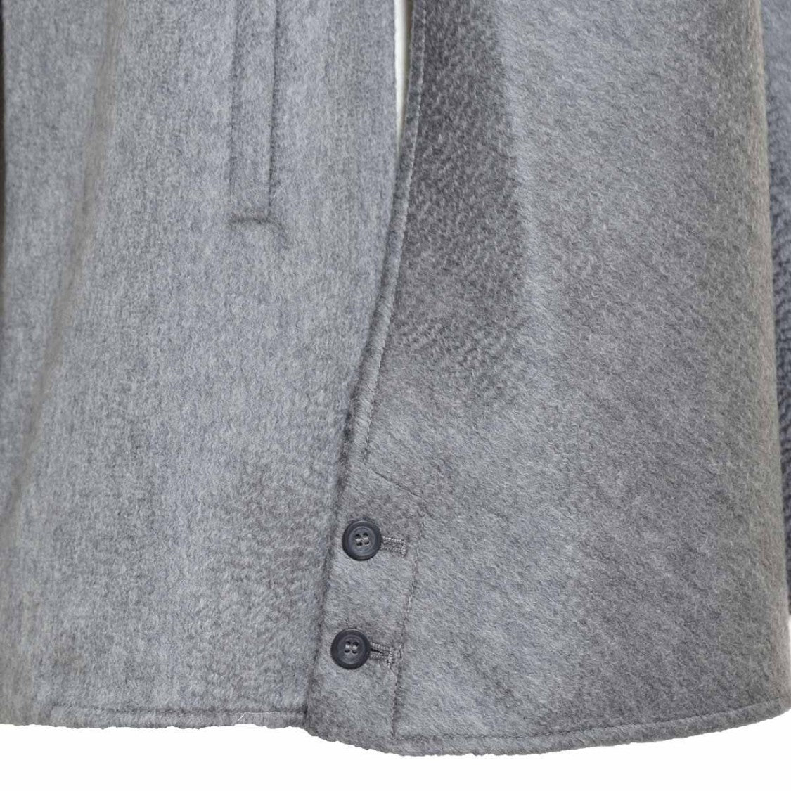 Max Mara Gray Oblique Cape In Virgin Wool And Cashmere