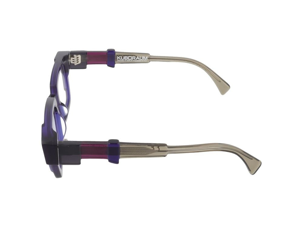 Kuboraum Translucent Deep Blue Titanium Temple Optical Glasses