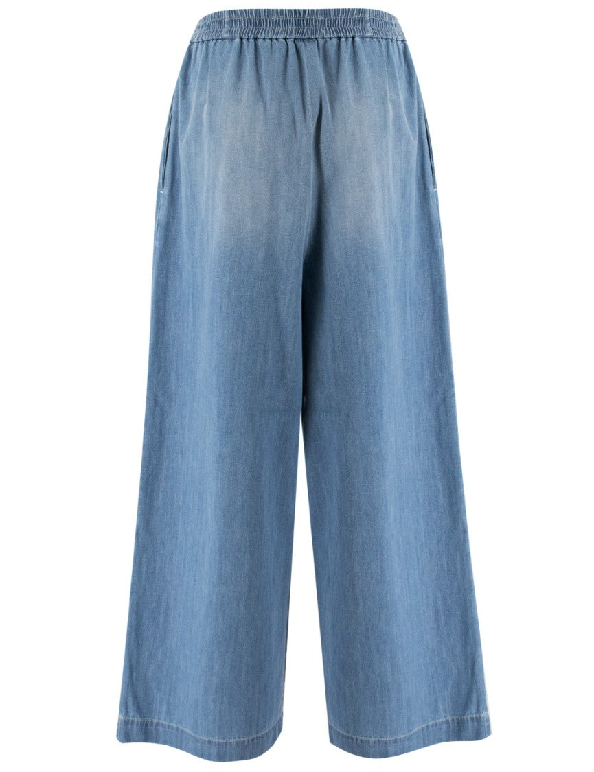 Fabiana Filippi Light Blue Wide-Fit Jogger Trousers